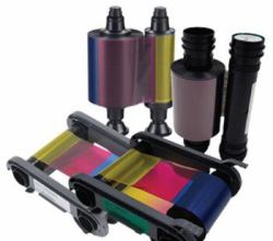 Evolis YMCKO μελανοταινία εκτυπωτή 300 σελίδες Μαύρος [Μαύρο], Κυανός [Κυανό], Γκρι, Βαθυπόρφυρος, Κίτρινο 