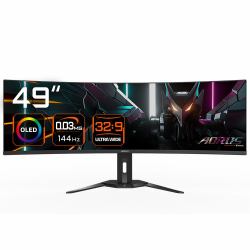 GIGABYTE AORUS CO49DQ επίπεδη οθόνη 124,5 cm [49"] 5120 x 1440 εικονοστοιχεία Dual QHD OLED Μαύρος [Μαύρο] 