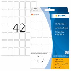 HERMA 2380 αυτοκόλλητη ετικέτα Στρογγυλεμένο ορθογώνιο Λευκός [Άσπρος] 1344 τεμάχια 