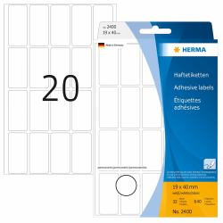 HERMA 2400 αυτοκόλλητη ετικέτα Στρογγυλεμένο ορθογώνιο Λευκός [Άσπρος] 640 τεμάχια 