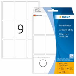HERMA 2470 αυτοκόλλητη ετικέτα Στρογγυλεμένο ορθογώνιο Λευκός [Άσπρος] 288 τεμάχια 