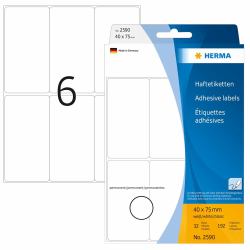 HERMA 2590 αυτοκόλλητη ετικέτα Στρογγυλεμένο ορθογώνιο Λευκός [Άσπρος] 192 τεμάχια 