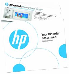 HP Φωτογραφικό χαρτί Advanced, γυαλιστερό, 29 kg, 4 x 12 ίντσες [101 x 305 mm], 10 φύλλα 