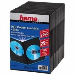 Hama DVD Slim Double-Box 25, Black 2 δίσκοι Μαύρος [Μαύρο] 