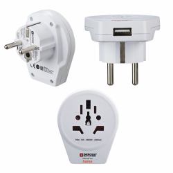 Hama World to Europe USB προσαρμογέας ρευματολήπτη Παγκόσμιος Λευκός [Άσπρος] 