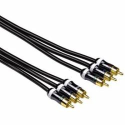 Hama ProClass YUV Cable, 3 RCA - 3 RCA, metal, 1.5 m [YPbPr] καλώδιο συνιστωσών βίντεο 1,5 m 3 x RCA Μαύρος [Μαύρο] 