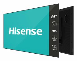Hisense 86” 4K IPS UHD Digital Signage Display - 24/7 Operation Ψηφιακή πλακέτα A 2,18 m [86"] Wi-Fi 500 cd/m² 4K Ultra HD Μαύρος [Μαύρο] Android 11 24/7 
