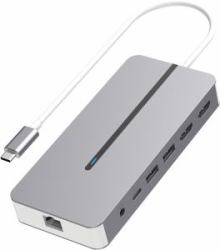 Hypertec ProDock HYP-USBCPD-M2 φορητός σταθμός σύνδεσης & προσομοιωτής θύρας Καλωδιωμένος [Ενσύρματος] USB 3.2 Gen 1 [3.1 Gen 1] Type-C Άργυρος 