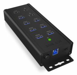 ICY BOX IB-HUB1703-QC3 USB 3.2 Gen 1 [3.1 Gen 1] Type-B 5000 Mbit/s Μαύρος [Μαύρο] 