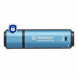 Kingston Technology IronKey Vault Privacy 50 μονάδα USB flash 32 GB USB Τύπου-A 3.2 Gen 1 [3.1 Gen 1] Μαύρος [Μαύρο], Μπλε 
