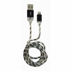 LC-Power LC-C-USB-LIGHTNING-1M-8 καλώδιο Lightning Μαύρος [Μαύρο], Άργυρος 