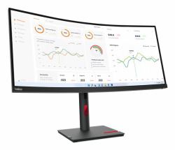 Lenovo ThinkVision T34w-30 επίπεδη οθόνη 86,4 cm [34"] 3440 x 1440 εικονοστοιχεία Wide Quad HD LED Μαύρος [Μαύρο] 
