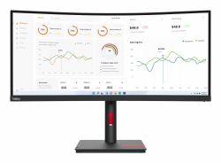 Lenovo ThinkVision T34w-30 επίπεδη οθόνη 86,4 cm [34"] 3440 x 1440 εικονοστοιχεία Wide Quad HD LED Μαύρος [Μαύρο] 