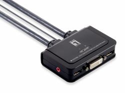 LevelOne KVM-0260 εναλλαγέας [switches] KVM Μαύρος [Μαύρο], Γκρι 