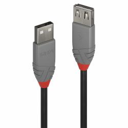 Lindy 36703 καλώδιο USB USB 2.0 2 m USB A 0,48 Gbit/s Μαύρος [Μαύρο], Γκρι 