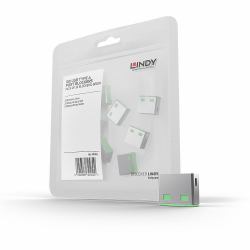 Lindy 40461 τάπα θύρας Αποκλεισμός θυρών USB Τύπου-A Πράσινος [Πράσινο] Ακρυλονιτριλίου βουταδιενίου στυρολίου [ABS] 10 τεμάχια 