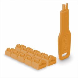 Lindy 47897 τάπα θύρας Αποκλεισμός θυρών + κλειδί RJ-45 Πορτοκαλί Ακρυλονιτριλίου βουταδιενίου στυρολίου [ABS] 10 τεμάχια 