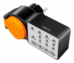 LogiLink Electrical Timer Black, - Orange Daily/Weekly Timer - Warranty: 12M