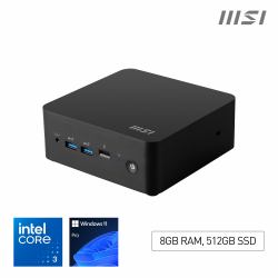 MSI Cubi NUC 1M i3 100U FS 8GB 512GB W11P Intel Core 3 DDR5-SDRAM SSD Windows 11 Pro Mini PC Μίνι PC Μαύρος [Μαύρο]  - Έκδοση UK