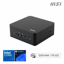 MSI Cubi NUC AI+ 2MG i7 258V FS 32GB 1TB W11PP Intel Core Ultra 7 LPDDR5x-SDRAM SSD Windows 11 Pro Mini PC Μίνι PC Μαύρος [Μαύρο]  - Έκδοση UK