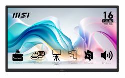 MSI PRO MP165 E6 Φορητή Τηλεοράση & Οθόνη Φορητή οθόνη Μαύρος [Μαύρο] 39,6 cm [15.6"] LED 1920 x 1080 εικονοστοιχεία 
