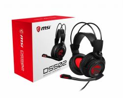 MSI DS502 GAMING HEADSET ακουστικό κεφαλής & ακουστικό κεφαλής με μικρόφωνο Ακουστικά Καλωδιωμένος [Ενσύρματος] Head-band Παιχνίδι Μαύρος [Μαύρο], Κόκκινο 