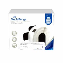 MediaRange ge Schriftband 29x90mm schwarz/weiß Brother DK-11201 400Stk 