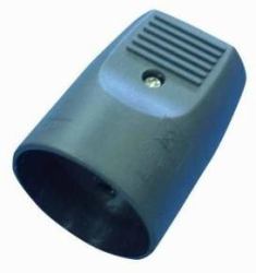 Microconnect Extender with earth, straight, black 10A-250V προσαρμογέας ρευματολήπτη Μαύρος [Μαύρο] 