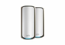 NETGEAR Orbi 970 Series Quad-Band WiFi 7, 2-Pack Quad-band [2.4 GHz / 5 GHz-1 / 5 GHz-2 / 6 GHz] Wi-Fi 6 [802.11ax] Γκρι 3 Εσωτερικός 