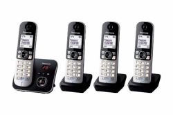 Panasonic KX-TG6824GB τηλέφωνο Τηλέφωνο DECT Αναγνωριστικό καλούντος Μαύρος [Μαύρο], Άργυρος  - Έκδοση UK