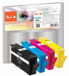 Peach PI300-370 δοχείο μελάνης 4 τεμάχια Υψηλή απόδοση [XL] Μαύρος [Μαύρο], Κυανός [Κυανό], Βαθυπόρφυρος, Κίτρινο 