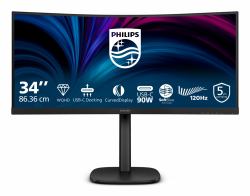 Philips 3000 series 34B2U3600C/00 επίπεδη οθόνη 86,4 cm [34"] 3440 x 1440 εικονοστοιχεία Wide Quad HD LCD Μαύρος [Μαύρο] 