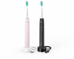 Philips Sonicare 3100 series HX3675/15 ηλεκτρική οδοντόβουρτσα Ενήλικος Sonic οδοντόβουρτσα Μαύρος [Μαύρο], Ροζ 