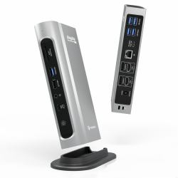Plugable Technologies TBT4-UDZ-UK φορητός σταθμός σύνδεσης & προσομοιωτής θύρας Καλωδιωμένος [Ενσύρματος] Thunderbolt 4 Μαύρος [Μαύρο], Άργυρος 