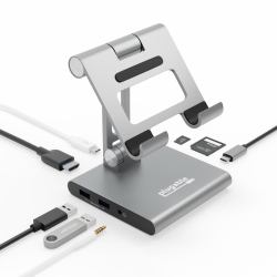Plugable Technologies UDS-7IN1 καροτσάκι & βάση πολυμέσων Άργυρος Tablet Σταντ πολυμέσων 