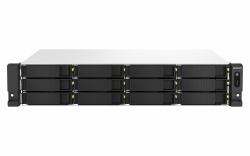 QNAP TS-1264U-RP NAS Rack [2U] Intel® Celeron® 8 GB DDR4 0 TB QNAP QTS Αλουμίνιο [Αργύλιο], Μαύρος [Μαύρο] 