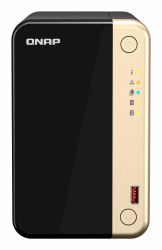 QNAP TS-264 NAS Tower Intel® Celeron® N5095 8 GB 0 TB QNAP QTS Μαύρος [Μαύρο], Χρυσός [Χρυσό] 