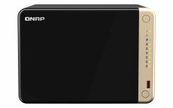 QNAP TS-664 NAS Tower Intel® Celeron® N5095 8 GB DDR4 0 TB QNAP QTS Μαύρος [Μαύρο], Ερυθρόφαιος [Μπρούτζινος] 