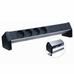 Retex 24155804 μονάδα διανομής ρεύματος [PDU] 4 Έξοδος [οι] εναλλασσόμενου ρεύματος Αλουμίνιο [Αργύλιο], Μαύρος [Μαύρο] 