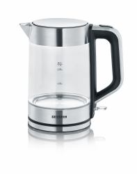 Severin WK 3420 ηλεκτρικός βραστήρας 1,7 L 2200 W Μαύρος [Μαύρο], Ανοξείδωτο ατσάλι, Διαφανής 