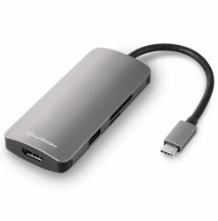 Sharkoon USB 3.0 Type C Multiport Adapter Καλωδιωμένος [Ενσύρματος] USB 3.2 Gen 1 [3.1 Gen 1] Type-C Γκρι 