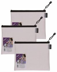 Snopake EVA Mesh HC Zippa Bag A5 Black- 3 Bags