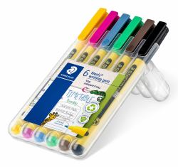 Staedtler Noris writing pen 307 στυλό με λεπτή μύτη Μαύρος [Μαύρο], Μπλε, Καστανός [Καφέ], Πράσινος [Πράσινο], Ρόδο [Ροδόχρους], Κίτρινο 6 τεμάχια 