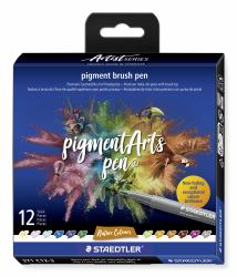 Staedtler Pigment Arts Brush Pen Nature Colors μαρκαδοράκι Πολύχρωμο 12 τεμάχια 