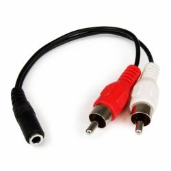 StarTech.com 0.152m 3.5mm - 2xRCA m/f καλώδιο ήχου 0,152 m Μαύρος [Μαύρο] 