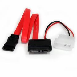 StarTech.com SLSATAF12 SATA καλώδιο 0,304 m SATA 13-pin SATA 7-pin + Molex [4-pin] Κόκκινο 