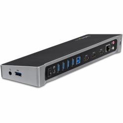 StarTech.com USB3DOCKH2DP φορητός σταθμός σύνδεσης & προσομοιωτής θύρας Καλωδιωμένος [Ενσύρματος] USB 3.2 Gen 1 [3.1 Gen 1] Type-A Μαύρος [Μαύρο], Άργυρος 