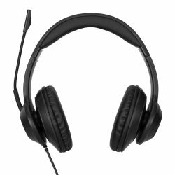 Targus AEH102GL ακουστικό κεφαλής & ακουστικό κεφαλής με μικρόφωνο Ακουστικά Καλωδιωμένος [Ενσύρματος] Head-band Κλήσεις/Μουσική USB Τύπου-A Μαύρος [Μαύρο] 