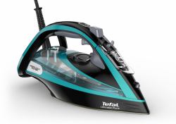 Tefal Ultimate Pure FV9844 Σίδερο ηλεκτρικό & ατμού Πλάκα Durilium Autoclean 3200 W Μαύρος [Μαύρο], Μπλε 