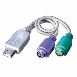 VALUE USB to 2x PS/2 PS/2 καλώδιο 0,3 m 2x 6-p Mini-DIN USB A Γκρι 